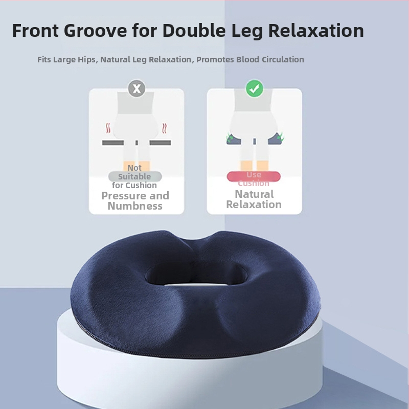 Μαξιλάρι καθίσματος με αφρώ μνήμης και βελούδινο κάλυμμα για ανακούφιση πόνου στην περιοχή της ουράς