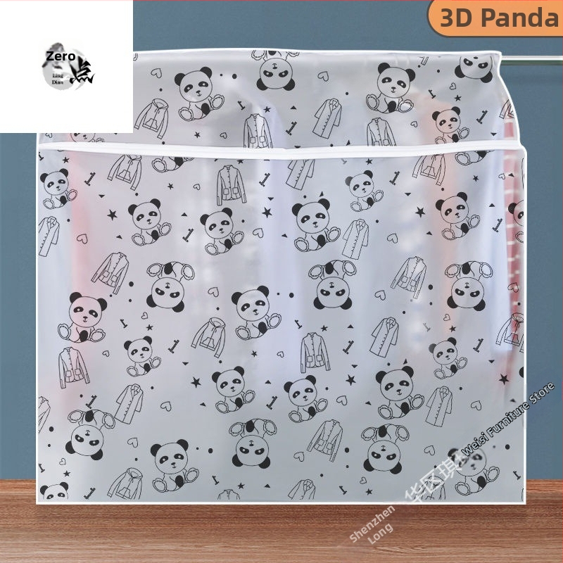 Plastikinis drabužių dulkių gaubtas su uždaru kabinimo dizainu, kelionėms (Medžiaga: plastikas; Funkcija: dulkių apsauga; Stilius: paprastas su orientalistiniais motymais)