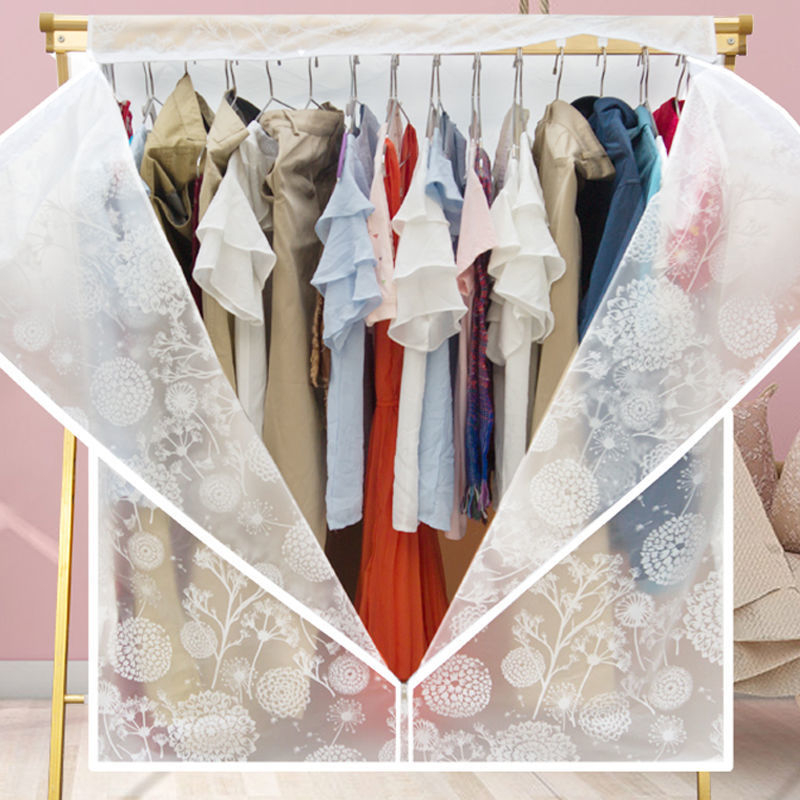 Πλαστικό κάλυμμα σκόνης ρούχων με κλειστό σχέδιο κρεμασματος για ταξιδιωτική αποθήκευση (Υλικό: πλαστικό; Λειτουργία: προστασία από σκόνη; Στυλ: απλό και ατμοσφαιρικό κινέζικου μοτίβου)