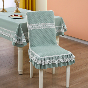 Калъф за стол за хранене в Нов Китайски стил, геометричен принт, правоъгълна форма, полиестер, антихлъзгащ се, износоустойчив и декоративен