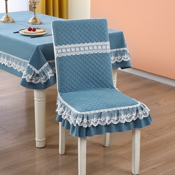 Калъф за стол за хранене в Нов Китайски стил, геометричен принт, правоъгълна форма, полиестер, антихлъзгащ се, износоустойчив и декоративен