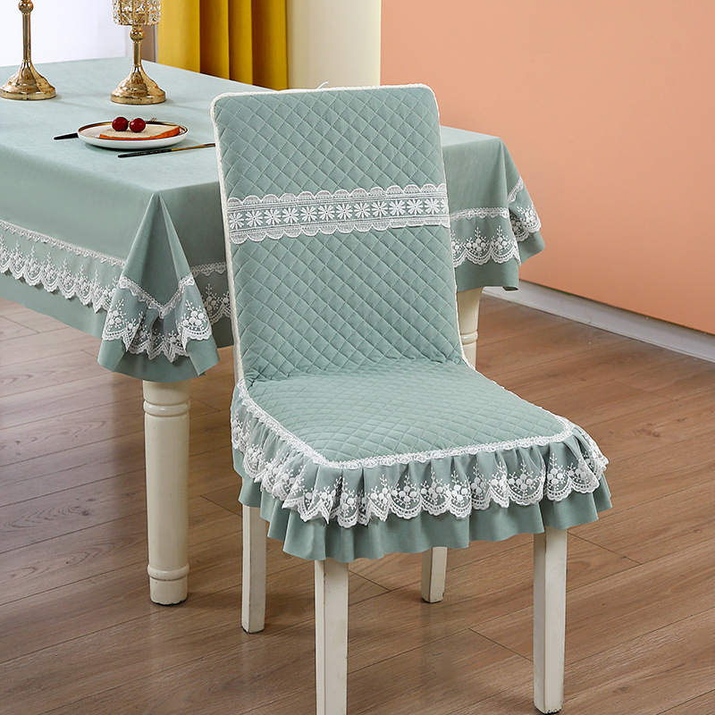 Калъф за стол за хранене в Нов Китайски стил, геометричен принт, правоъгълна форма, полиестер, антихлъзгащ се, износоустойчив и декоративен