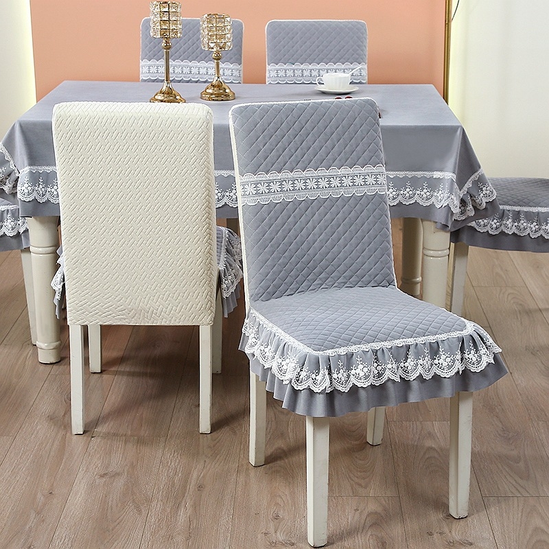 Калъф за стол за хранене в Нов Китайски стил, геометричен принт, правоъгълна форма, полиестер, антихлъзгащ се, износоустойчив и декоративен