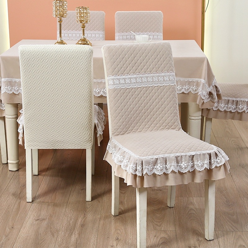 Калъф за стол за хранене в Нов Китайски стил, геометричен принт, правоъгълна форма, полиестер, антихлъзгащ се, износоустойчив и декоративен