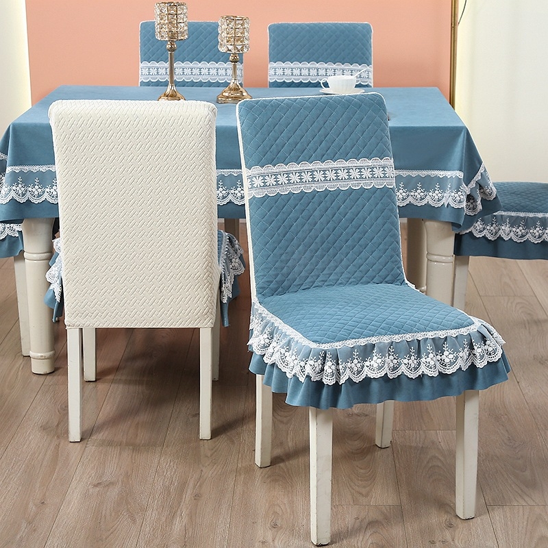 Калъф за стол за хранене в Нов Китайски стил, геометричен принт, правоъгълна форма, полиестер, антихлъзгащ се, износоустойчив и декоративен