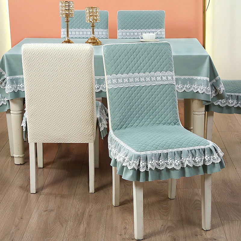 Калъф за стол за хранене в Нов Китайски стил, геометричен принт, правоъгълна форма, полиестер, антихлъзгащ се, износоустойчив и декоративен