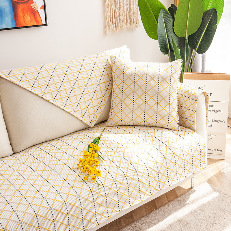 Jastuk za kauč od pamuka i lana, skandinavski minimalistički stil, četiri sezone, protuklizna navlaka za kauč