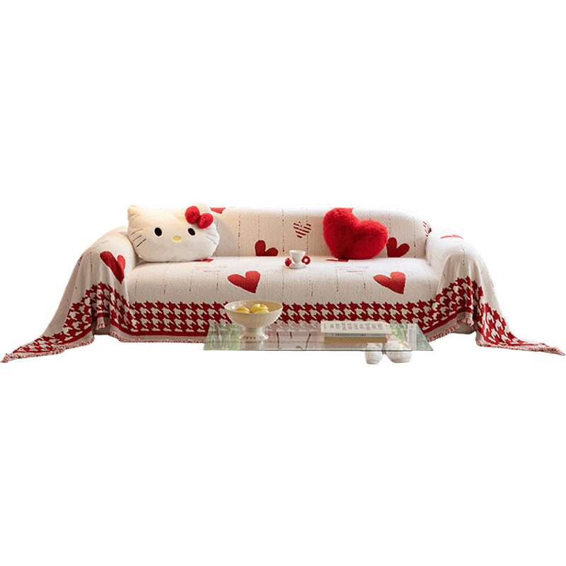 Presvlaka za kauč u stilu INS – jednoplastni pokrov, universalno za sve sezone, materijal polubrašun, srcolni uzorak, stil Pad Cloth