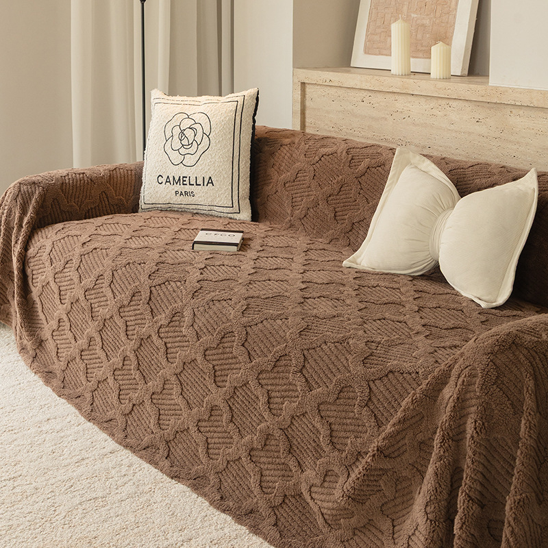 Navlaka za kauč (Materijal: Shu cotton velvet; Uzorak: Grid; Pogodan za: Univerzalno; Stil: Minimalistički)