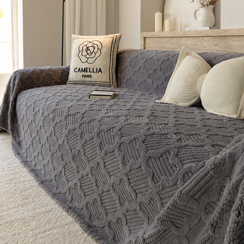 Navlaka za kauč (Materijal: Shu cotton velvet; Uzorak: Grid; Pogodan za: Univerzalno; Stil: Minimalistički)