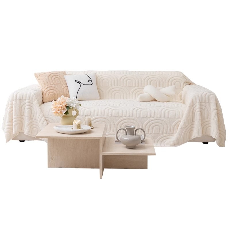 Kanapévédő huzat - csúszásmentes, teljes fedés, egész évben, poliészter, geometriai mintázat, kombinált kanapéra