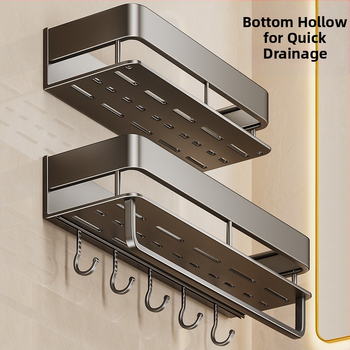Stalak za kupaonicu i kuhinju od aluminijske legure, završna plastifikacija sprejom, na zid, s jednim ili dvostrukim slojem, nosivost 30-50 kg