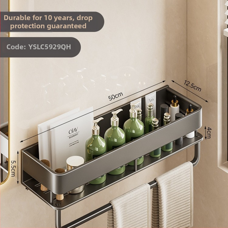 Stalak za kupaonicu i kuhinju od aluminijske legure, završna plastifikacija sprejom, na zid, s jednim ili dvostrukim slojem, nosivost 30-50 kg