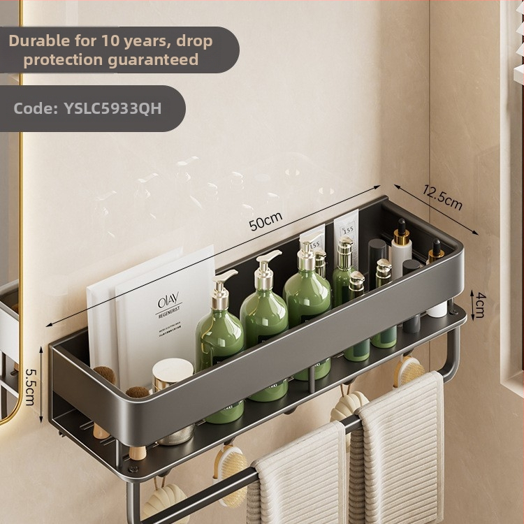 Stalak za kupaonicu i kuhinju od aluminijske legure, završna plastifikacija sprejom, na zid, s jednim ili dvostrukim slojem, nosivost 30-50 kg