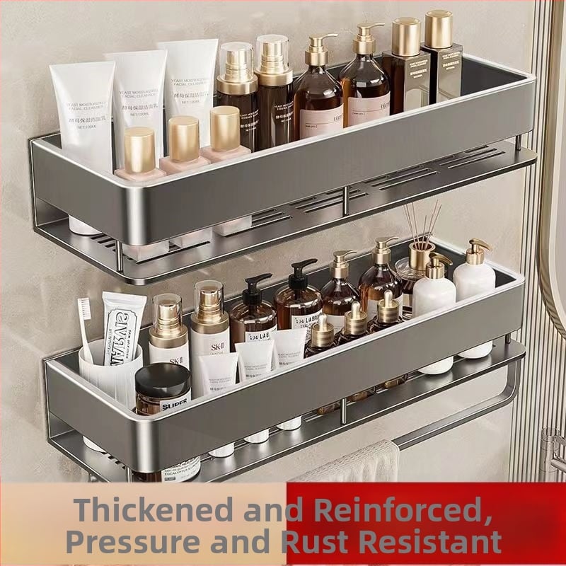 Stalak za kupaonicu i kuhinju od aluminijske legure, završna plastifikacija sprejom, na zid, s jednim ili dvostrukim slojem, nosivost 30-50 kg