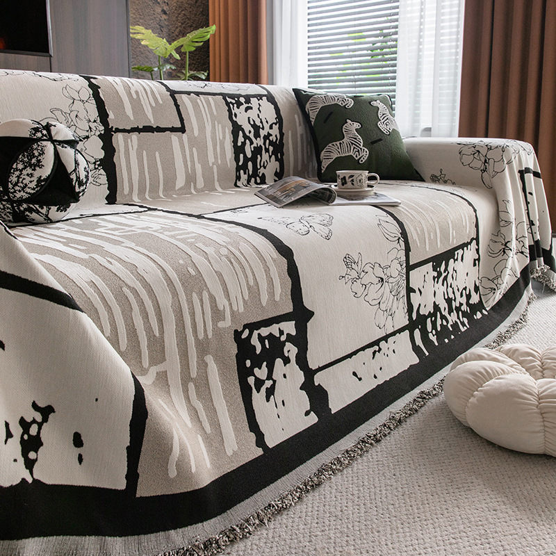 Navlaka za kauč Chenille, All-Season za kombinirani kauč, svijetlo luksuzan stil, uzorak biljke i cvijeće, prilagodljivo (Materijal: Chenille; Uzorak: biljke i cvijeće; Vrsta kauča: kombinirani; Stil: svijetlo luksuz; prilagodljivo: Da)