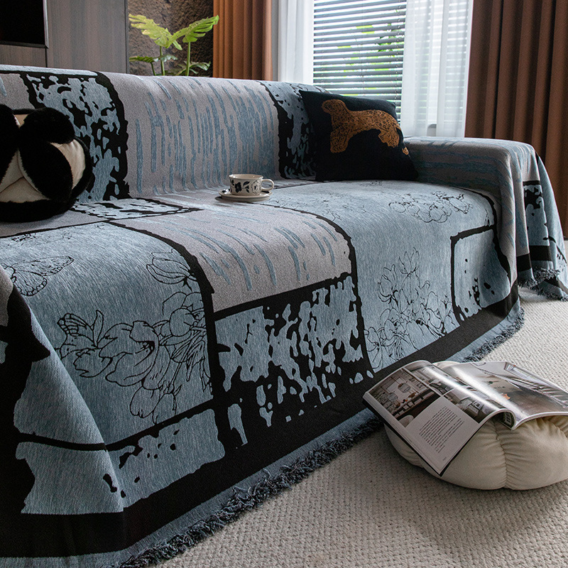 Navlaka za kauč Chenille, All-Season za kombinirani kauč, svijetlo luksuzan stil, uzorak biljke i cvijeće, prilagodljivo (Materijal: Chenille; Uzorak: biljke i cvijeće; Vrsta kauča: kombinirani; Stil: svijetlo luksuz; prilagodljivo: Da)