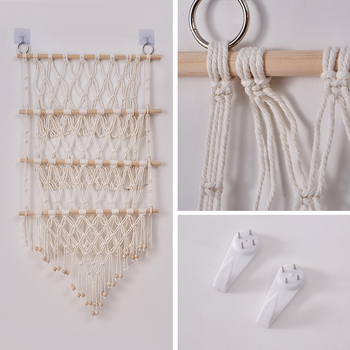 Raft de depozitare împletat din sfoară de bumbac, tapiserie lucrată manual, dreptunghiular, stil modern minimalist