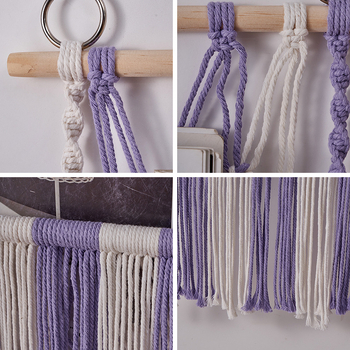 Raft de depozitare împletat din sfoară de bumbac, tapiserie lucrată manual, dreptunghiular, stil modern minimalist