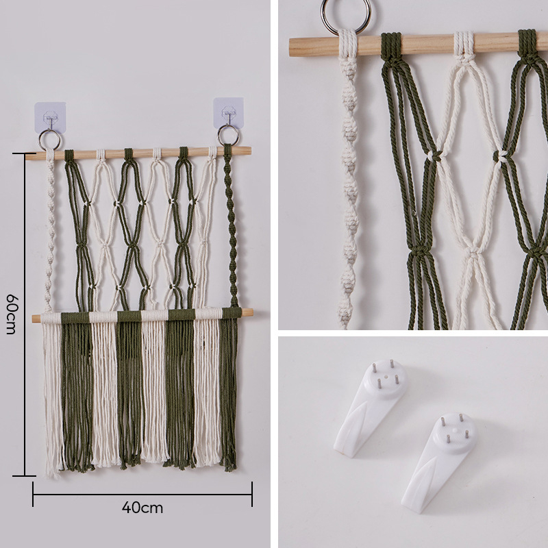 Raft de depozitare împletat din sfoară de bumbac, tapiserie lucrată manual, dreptunghiular, stil modern minimalist