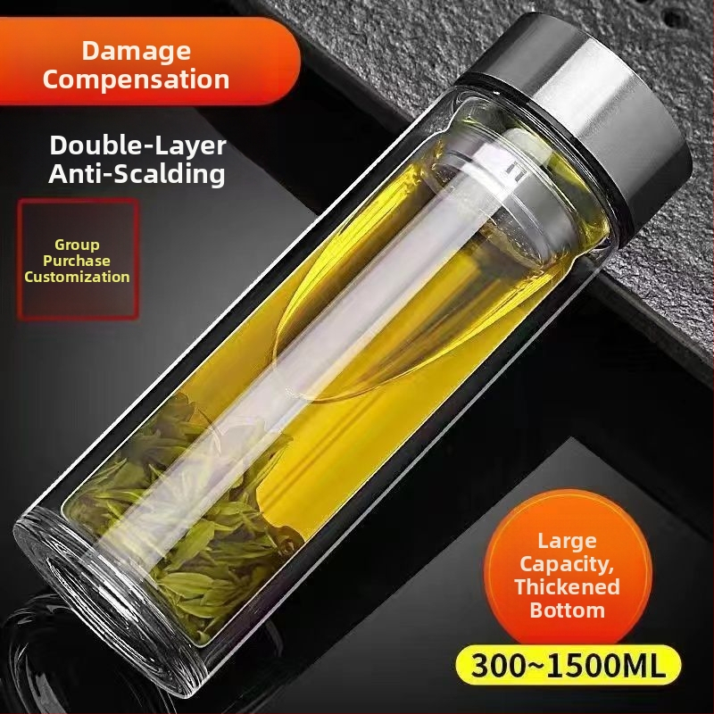 Stiklinė arbatos taurelė iš aukštos borosilikatinio stiklo, vieno sluoksnio, apvalios formos, vieno mygtuko atidarymo-ir-uždarymo mechanizmas, vieno tono raštas