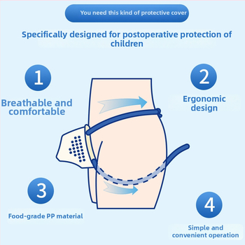 Pēcoperācijas aizsargājošās biksītes zēniem pēc apgraizīšanas - ārējais audums 100% poliesteris; cirkšņa iekšējā oderējums 100% poliesteris; vidējā josta; piemērots visiem gada laikam