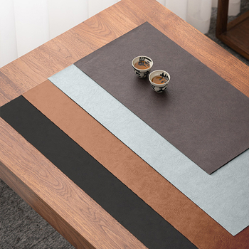 Δερμάτινο αδιάβροχο πατάκι για τσάι, στυλ Zen-Chinoiserie, με μείγμα πολυεστέρα, προσαρμόσιμο