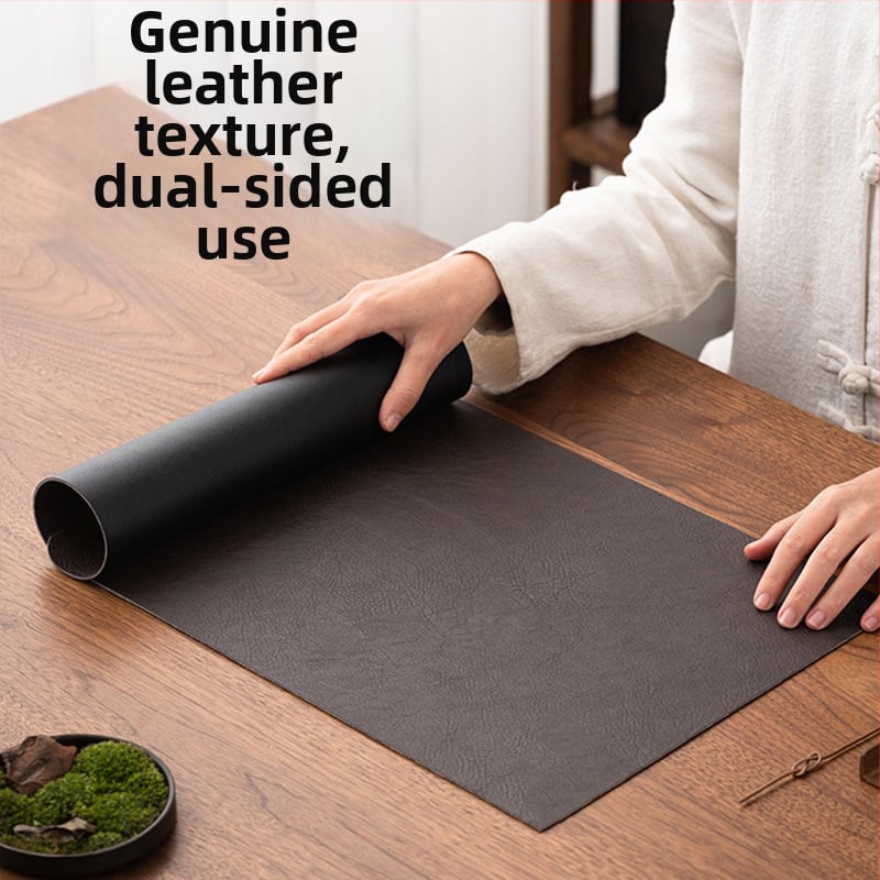 Δερμάτινο αδιάβροχο πατάκι για τσάι, στυλ Zen-Chinoiserie, με μείγμα πολυεστέρα, προσαρμόσιμο