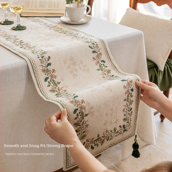 Τραπεζομάντηλο σε γαλλικό στυλ, φλοράλ μοτίβο, ύφασμα, για σαλόνι