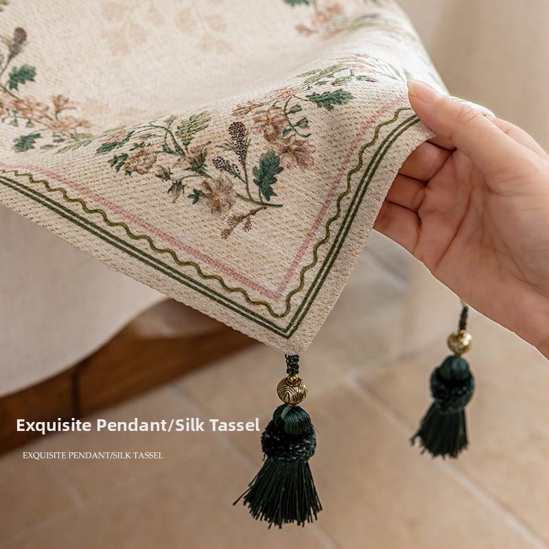 Τραπεζομάντηλο σε γαλλικό στυλ, φλοράλ μοτίβο, ύφασμα, για σαλόνι