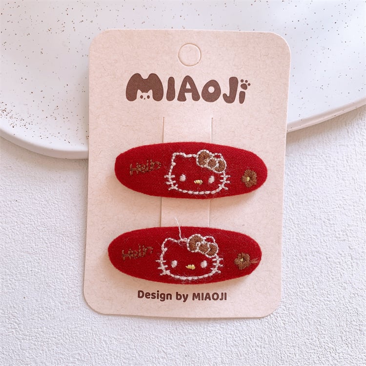 Φιόγκος μαλλιών για παιδιά - καρδιά-σχήματος μοτίβο λαγουδάκι, χειροποίητο ύφασμα