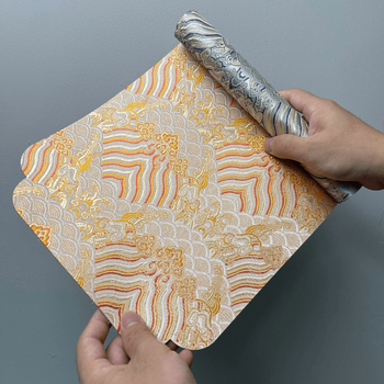 Πατάκι τσαγιού από σατέν με διακοσμητικές λεπτομέρειες μποκράτ, βάση από πολυεστερική ίνα, Νέος Κινέζικος Στυλ, για μελέτη γραφείου