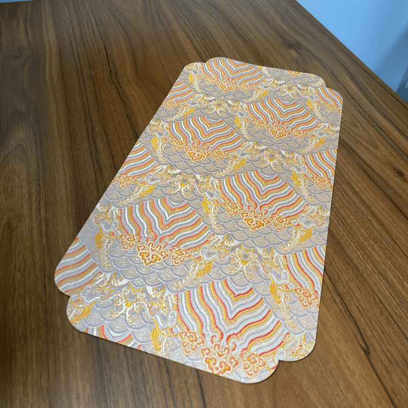 Πατάκι τσαγιού από σατέν με διακοσμητικές λεπτομέρειες μποκράτ, βάση από πολυεστερική ίνα, Νέος Κινέζικος Στυλ, για μελέτη γραφείου