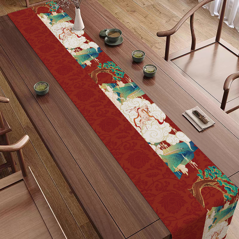 Τραπεζοδιάδρομος σε στυλ Ντουχουάνγκ με ευοίωνο θηρίο, 100% πολυεστέρας, Νέο κινέζικο στυλ