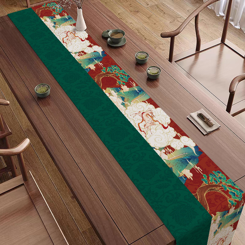 Τραπεζοδιάδρομος σε στυλ Ντουχουάνγκ με ευοίωνο θηρίο, 100% πολυεστέρας, Νέο κινέζικο στυλ