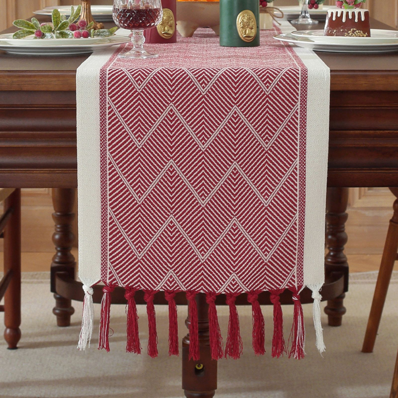 Διάδρομος τραπεζιού, χειροποίητος ζακάρντ, σκανδιναβικό στυλ, πολυεστέρας 80/20 σύνθεση, ριγέ σχέδιο, επεξεργασία κατ' παραγγελία