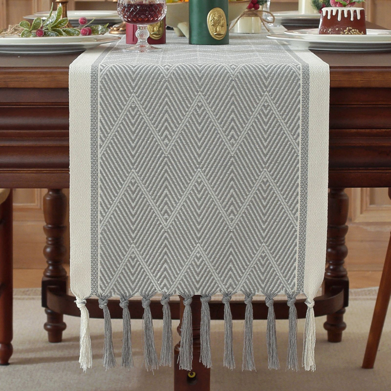 Διάδρομος τραπεζιού, χειροποίητος ζακάρντ, σκανδιναβικό στυλ, πολυεστέρας 80/20 σύνθεση, ριγέ σχέδιο, επεξεργασία κατ' παραγγελία