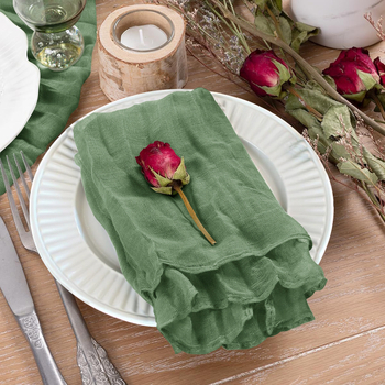 Σημαιάκι τραπεζιού γάμου - Wrinkled Bali Yarn, μονόχρωμο, πολυεστέρας, στυλ γάμου (Εξωτερικοί χώροι και τραπεζαρία; Κωδικός προϊόντος: Wrinkled voile table runner solid color)