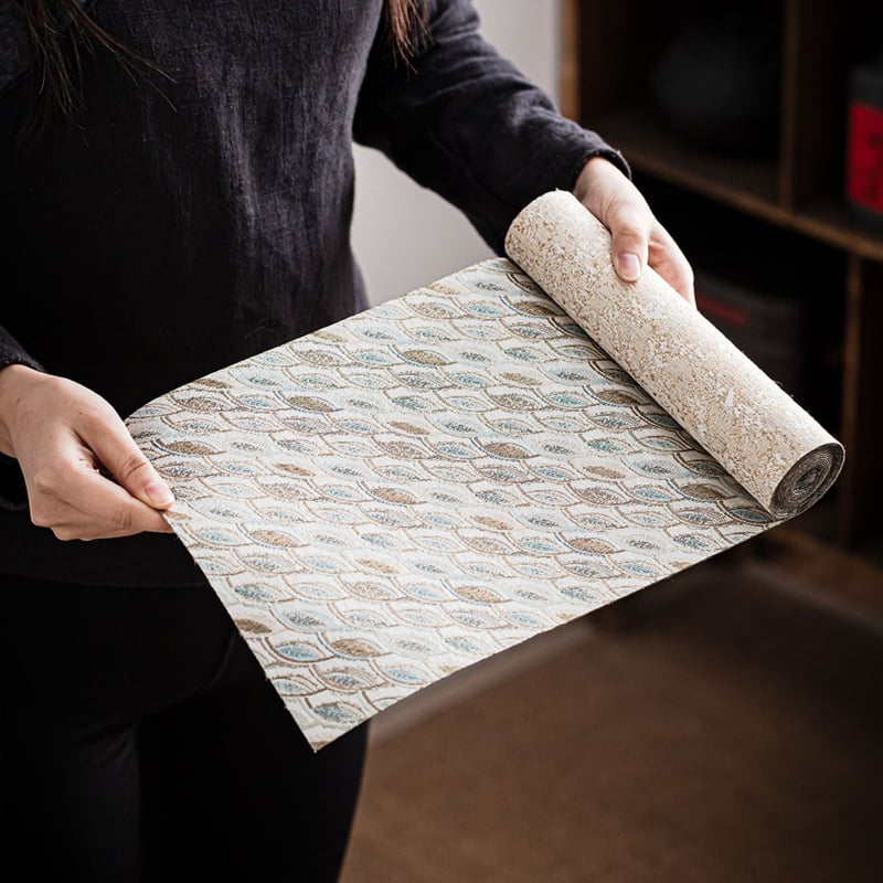 Διπλής όψεως χαλάκι τσαγιού Nishijin – πολυεστερική ίνα, μοτίβο κινέζικου ανέμου, ελαφρύς πολυτελής στυλ, προσαρμοζόμενος αξεσουάρ τελετής τσαγιού