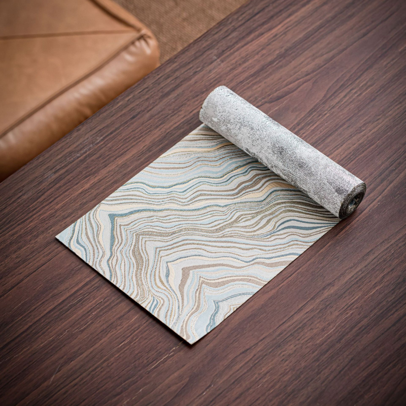 Διπλής όψεως χαλάκι τσαγιού Nishijin – πολυεστερική ίνα, μοτίβο κινέζικου ανέμου, ελαφρύς πολυτελής στυλ, προσαρμοζόμενος αξεσουάρ τελετής τσαγιού