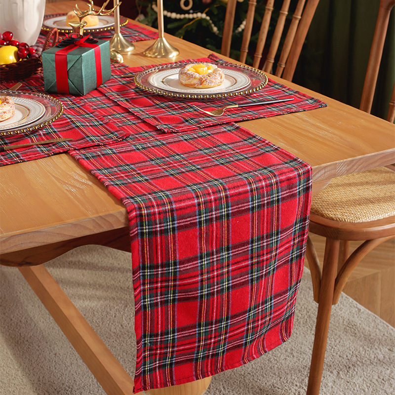 Σετ τραπεζομαντητών σε σκανδιναβικό στυλ, 70% πολυεστέρας / 30% βαμβάκι, μοτίβο πλέγμα