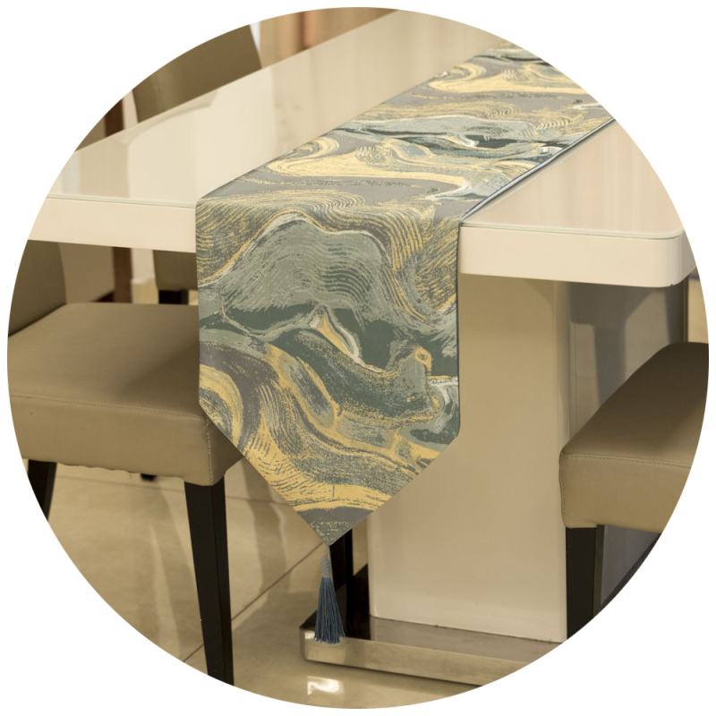 Laudlina, geomeetriline abstraktsioon, kerge luksus stiil, materjal: 90% polüester / 10% elastaan, kohandamine saadaval