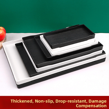 Téglalap alakú műanyag tálca (egyszínű felület, overglaze hatású felület, logó testreszabás)