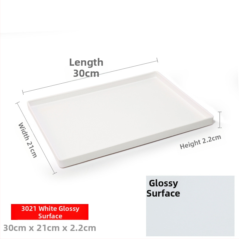 Téglalap alakú műanyag tálca (egyszínű felület, overglaze hatású felület, logó testreszabás)