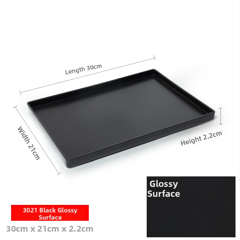 Téglalap alakú műanyag tálca (egyszínű felület, overglaze hatású felület, logó testreszabás)