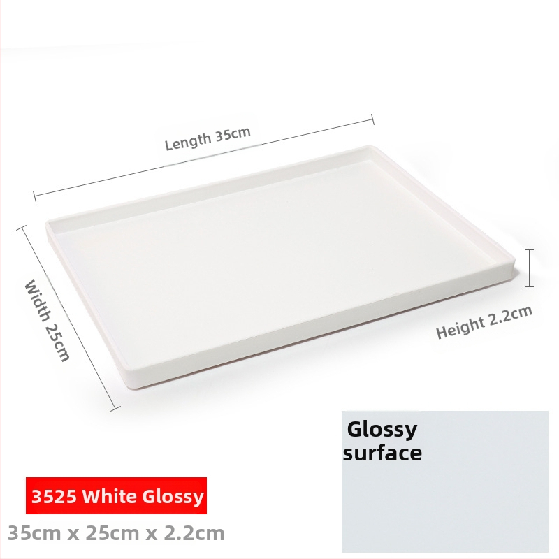 Téglalap alakú műanyag tálca (egyszínű felület, overglaze hatású felület, logó testreszabás)
