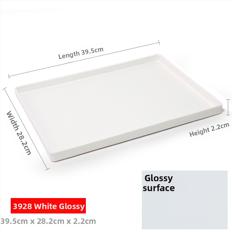 Téglalap alakú műanyag tálca (egyszínű felület, overglaze hatású felület, logó testreszabás)