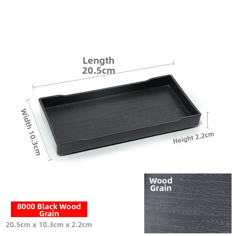 Téglalap alakú műanyag tálca (egyszínű felület, overglaze hatású felület, logó testreszabás)