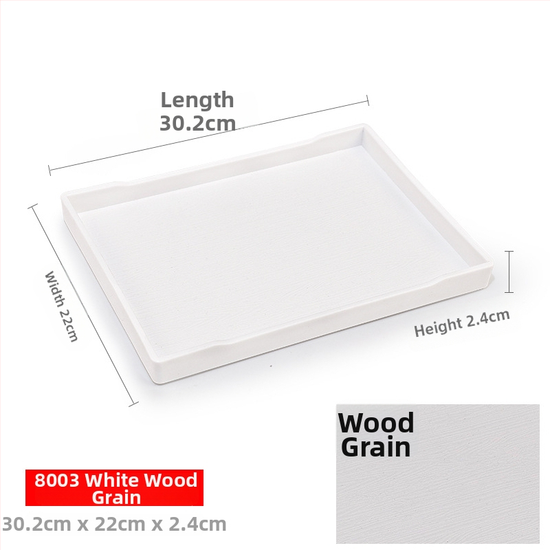 Téglalap alakú műanyag tálca (egyszínű felület, overglaze hatású felület, logó testreszabás)