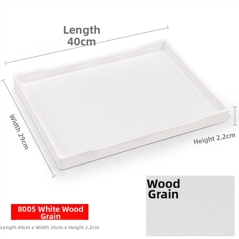 Téglalap alakú műanyag tálca (egyszínű felület, overglaze hatású felület, logó testreszabás)